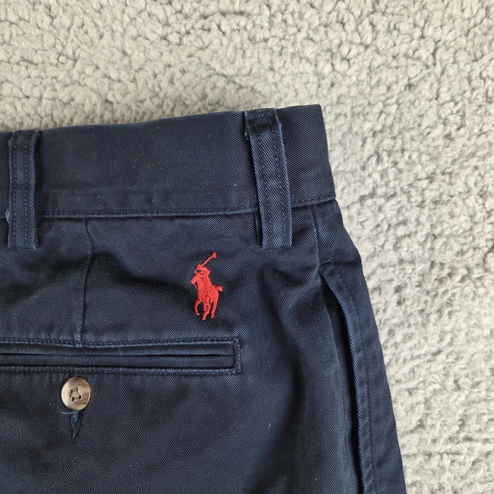 Polo Ralph‎ Lauren Pant Mens 42x30 (39x29) Blue Ethan Pleated Front 100% Cotton
